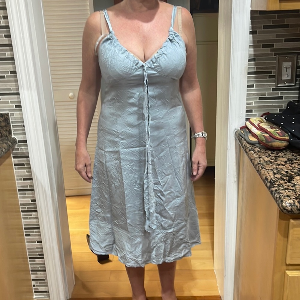Banana republic baby blue silk dress